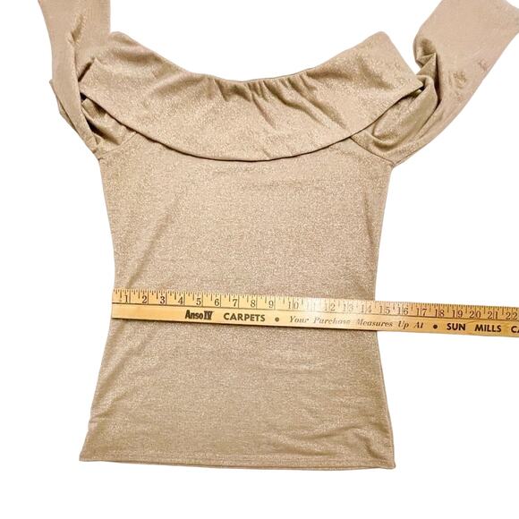 WHBM Off-the-Shoulder Gold Metallic Shimmer Top Size Small β¨ππ« - Picture 12 of 13